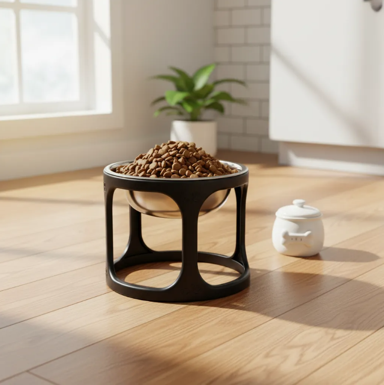 Comedouro Elevado Ergonômico Para Cães E Gatos Inox