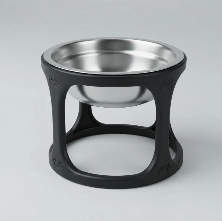 Comedouro Elevado Ergonômico Para Cães E Gatos Inox