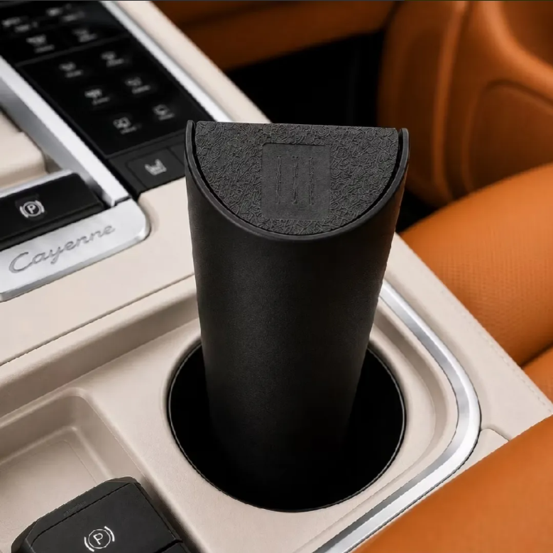 Lixeira Automotiva Porta Copo Universal Com Tampa